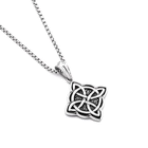 Witches Knot Necklace Celtic Knot Silver Viking Nordic Rune Odin Gothic Goth - Picture 3 of 7